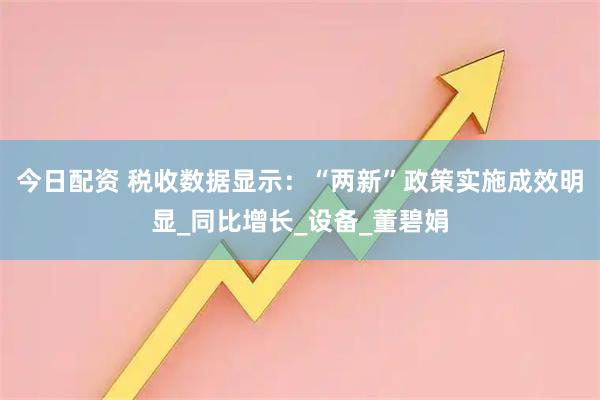 今日配资 税收数据显示：“两新”政策实施成效明显_同比增长_设备_董碧娟