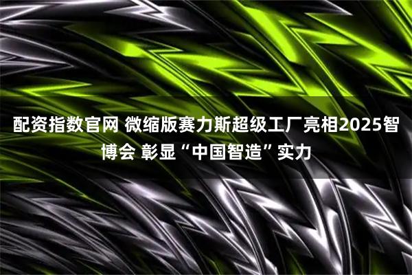 配资指数官网 微缩版赛力斯超级工厂亮相2025智博会 彰显“中国智造”实力