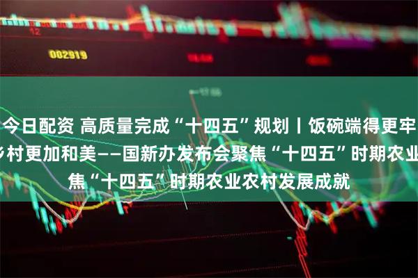 今日配资 高质量完成“十四五”规划丨饭碗端得更牢&#32;乡村更加和美——国新办发布会聚焦“十四五”时期农业农村发展成就